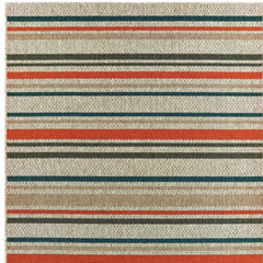 5' X 7' Blue and Gray Striped Indoor Outdoor Area Rug - Homeroots