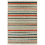 8' X 10' Blue and Gray Striped Indoor Outdoor Area Rug - Homeroots