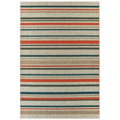8' X 10' Blue and Gray Striped Indoor Outdoor Area Rug - Homeroots