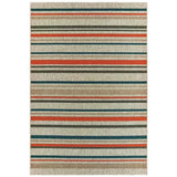 10' X 13' Blue and Gray Striped Indoor Outdoor Area Rug - Homeroots