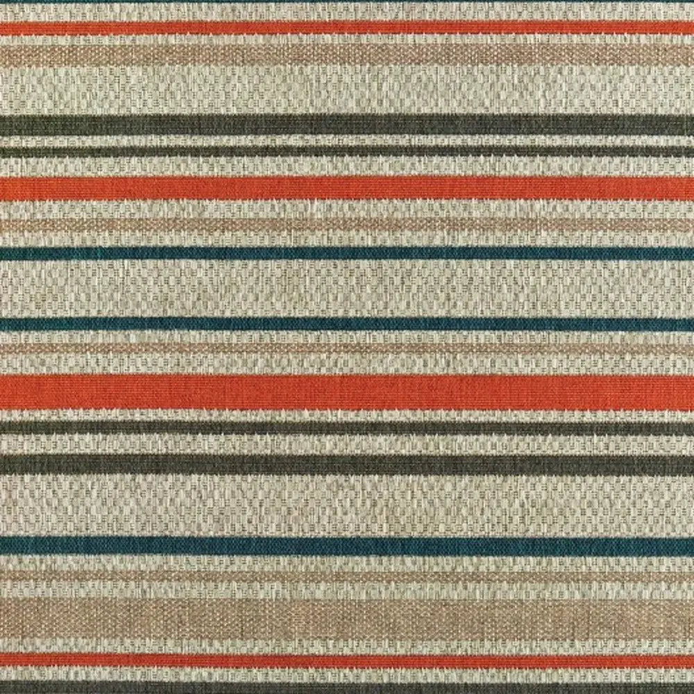 10' X 13' Blue and Gray Striped Indoor Outdoor Area Rug - Homeroots - Flyclothing LLC