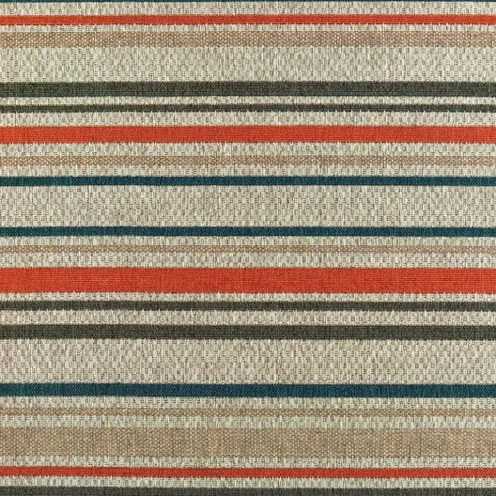 10' X 13' Blue and Gray Striped Indoor Outdoor Area Rug - Homeroots - Flyclothing LLC