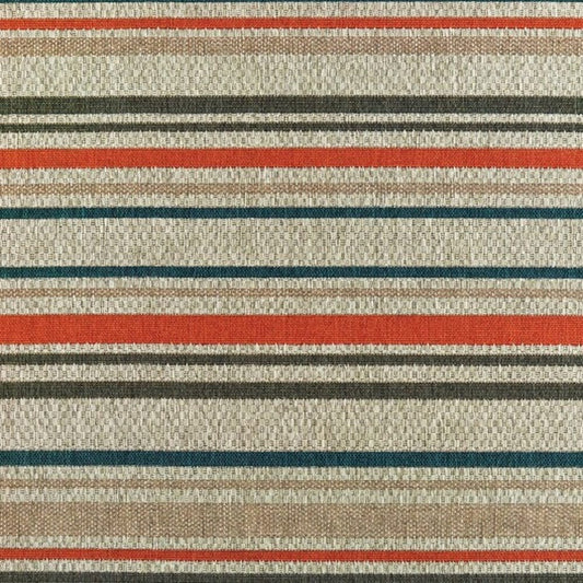 10' X 13' Blue and Gray Striped Indoor Outdoor Area Rug