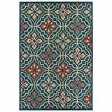 10' X 13' Blue and Orange Moroccan Indoor Outdoor Area Rug - Homeroots - Flyclothing LLC