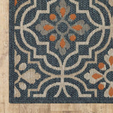 10' X 13' Blue and Orange Moroccan Indoor Outdoor Area Rug - Homeroots - Flyclothing LLC