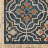 10' X 13' Blue and Orange Moroccan Indoor Outdoor Area Rug - Homeroots - Flyclothing LLC