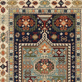 3' X 5' Blue Ivory Machine Woven Medallion Indoor Area Rug - Homeroots