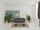 5' X 8' Blue Ivory Machine Woven Medallion Indoor Area Rug - Homeroots