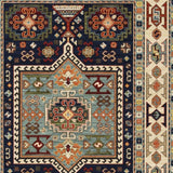 7' X 10' Blue Ivory Machine Woven Medallion Indoor Area Rug - Homeroots