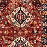 2' X 3' Red Blue Machine Woven Oriental Indoor Area Rug - Homeroots