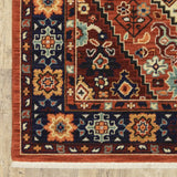 6' X 9' Red Blue Machine Woven Oriental Indoor Area Rug - Homeroots - Flyclothing LLC