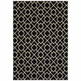 9' X 12' Black Ivory Machine Woven Geometric Diamonds Indoor Area Rug - Homeroots - Flyclothing LLC