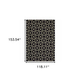 9' X 12' Black Ivory Machine Woven Geometric Diamonds Indoor Area Rug - Homeroots - Flyclothing LLC