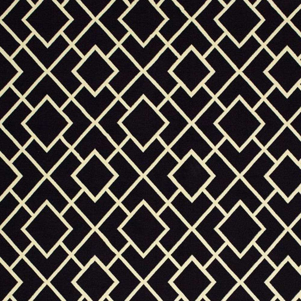 9' X 12' Black Ivory Machine Woven Geometric Diamonds Indoor Area Rug - Homeroots - Flyclothing LLC