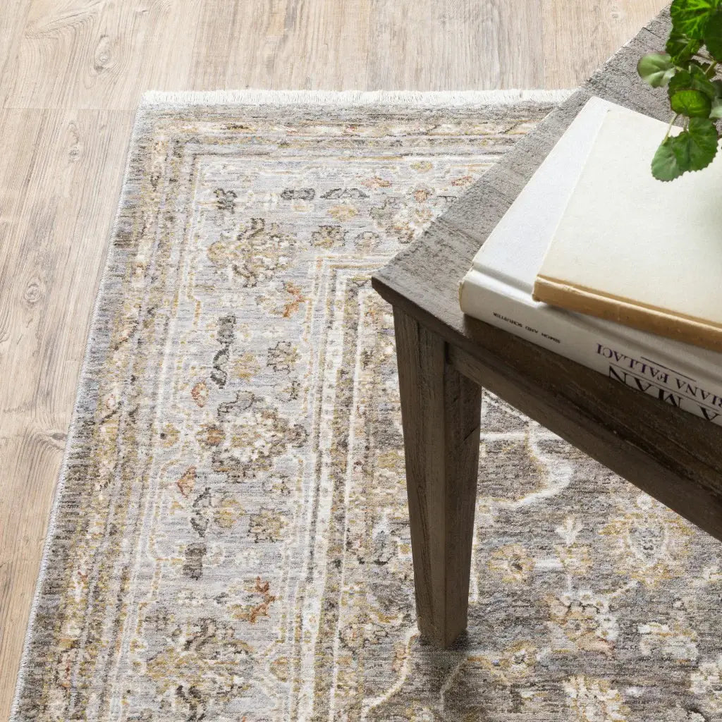 2' X 3' Beige Grey Machine Woven Oriental Indoor Area Rug - Homeroots - Flyclothing LLC
