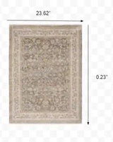 2' X 3' Beige Grey Machine Woven Oriental Indoor Area Rug - Homeroots - Flyclothing LLC
