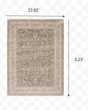 2' X 3' Beige Grey Machine Woven Oriental Indoor Area Rug - Homeroots - Flyclothing LLC