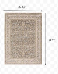2' X 3' Beige Grey Machine Woven Oriental Indoor Area Rug - Homeroots