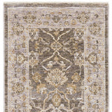 8' Beige Grey Machine Woven Oriental Indoor Runner Rug - Homeroots