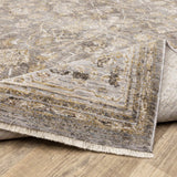 8' Beige Grey Machine Woven Oriental Indoor Runner Rug - Homeroots - Flyclothing LLC