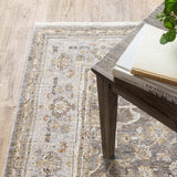 3' X 5' Beige Grey Machine Woven Oriental Indoor Arean Rug - Homeroots - Flyclothing LLC
