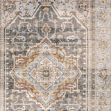 2' X 3' Grey Blue Machine Woven Medallion Indoor Area Rug - Homeroots - Flyclothing LLC