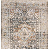 5' X 8' Grey Blue Machine Woven Medallion Indoor Area Rug - Homeroots