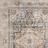 6' X 9' Grey Blue Machine Woven Medallion Indoor Area Rug - Homeroots
