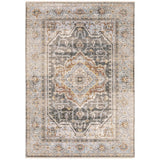 7' X 10' Grey Blue Machine Woven Medallion Indoor Area Rug - Homeroots