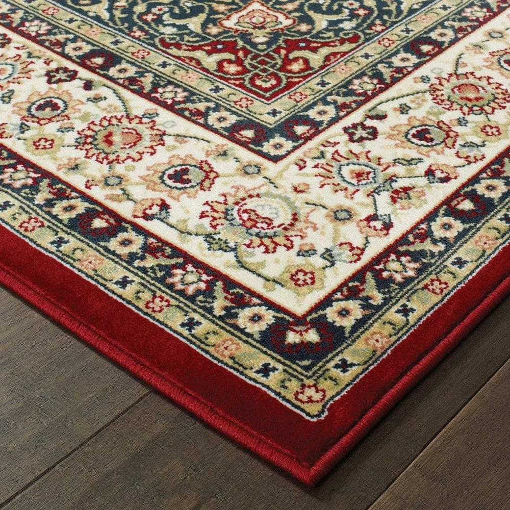 1' X 3' Red Ivory Machine Woven Oriental Indoor Area Rug - Homeroots - Flyclothing LLC