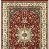1' X 3' Red Ivory Machine Woven Oriental Indoor Area Rug - Homeroots