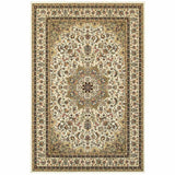1' X 3' Ivory Beige Machine Woven Oriental Indoor Area Rug - Homeroots - Flyclothing LLC