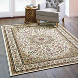 1' X 3' Ivory Beige Machine Woven Oriental Indoor Area Rug - Homeroots - Flyclothing LLC