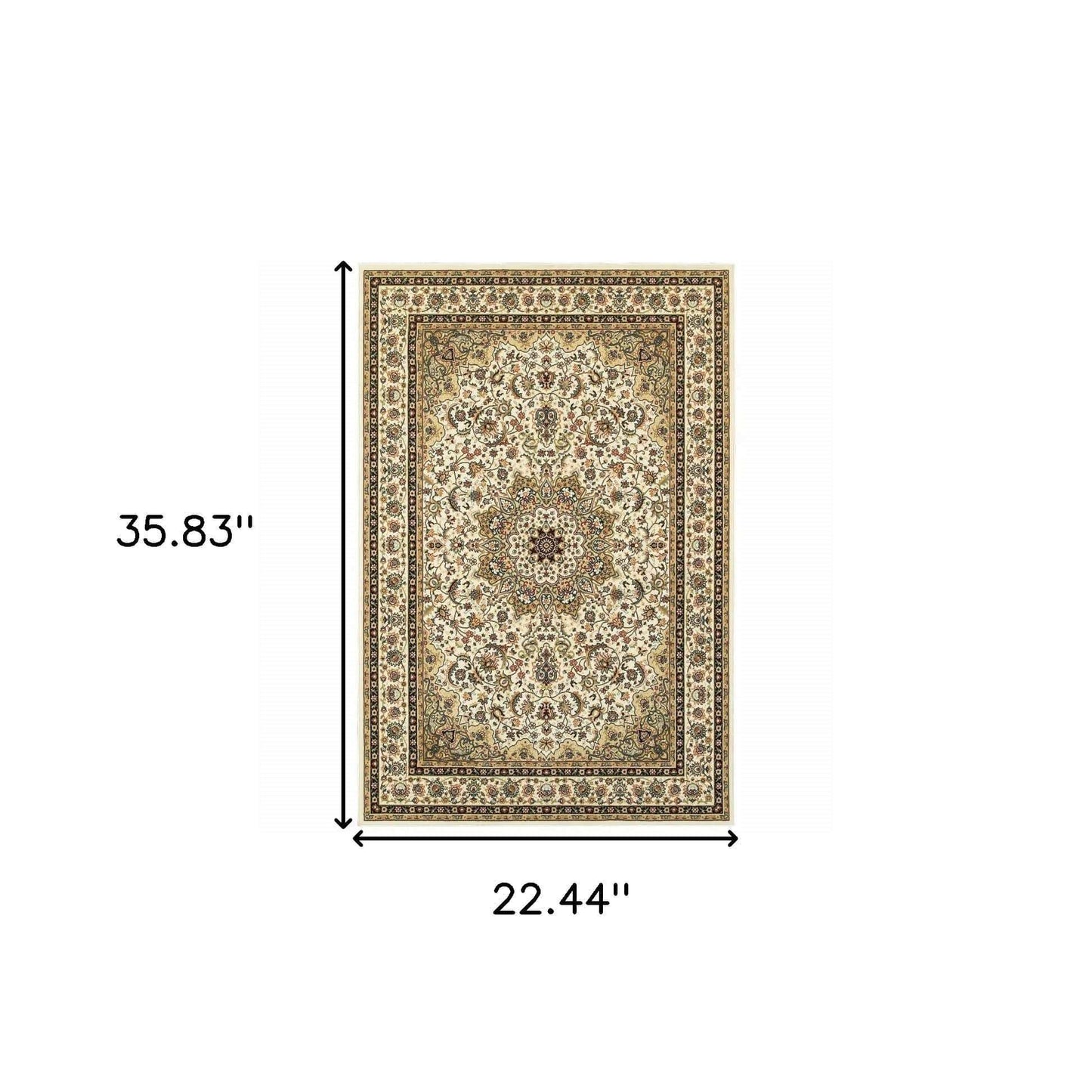 1' X 3' Ivory Beige Machine Woven Oriental Indoor Area Rug - Homeroots - Flyclothing LLC