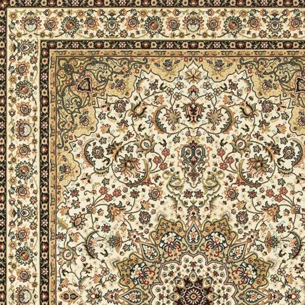 1' X 3' Ivory Beige Machine Woven Oriental Indoor Area Rug - Homeroots - Flyclothing LLC