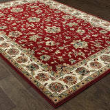 1' X 3' Red Ivory Machine Woven Floral Oriental Indoor Area Rug - Homeroots - Flyclothing LLC