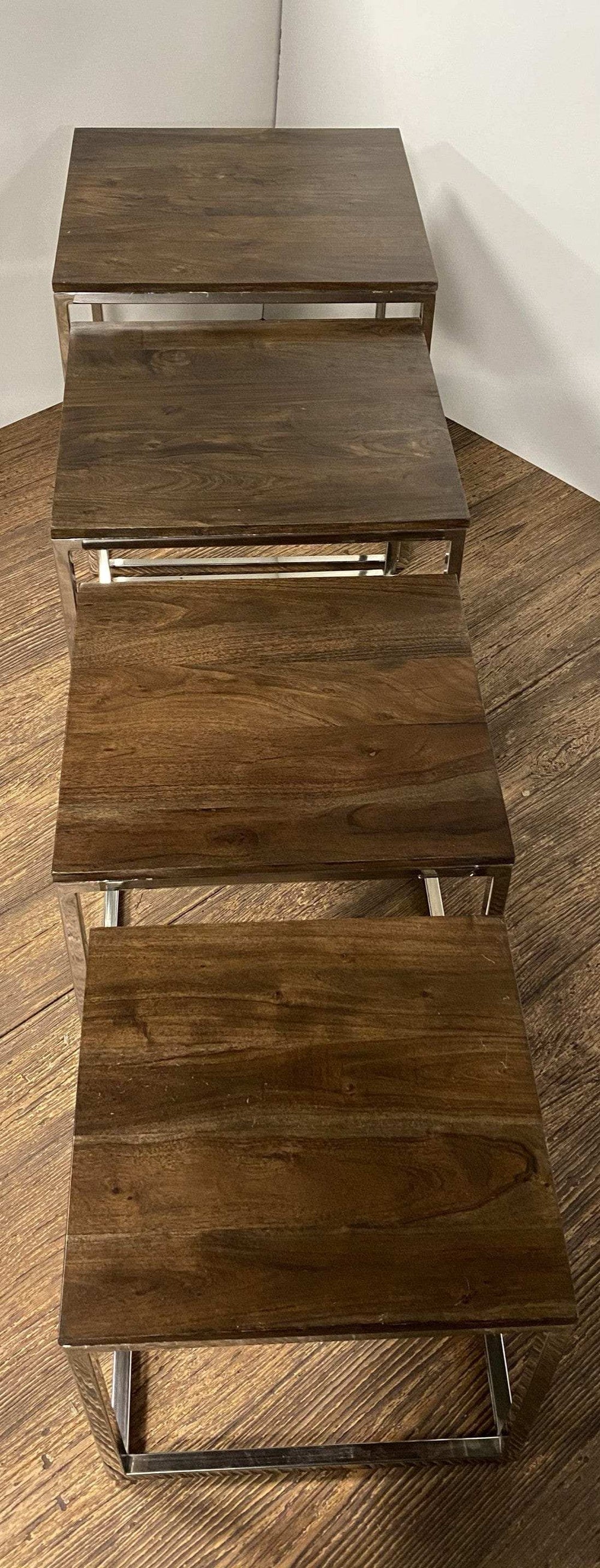 Set Of 4 Modern Rustic Nesting Accent Tables - Homeroots - Flyclothing LLC