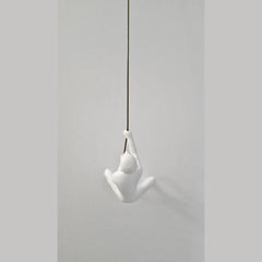 6" White Unique Resin Climbing Man With Rope Wall Art - Homeroots