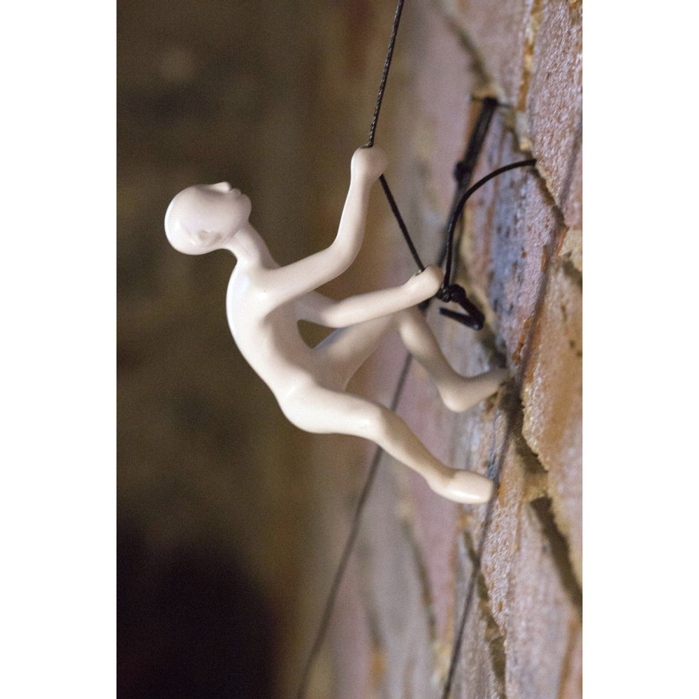 6" White Unique Resin Climbing Man With Rope Wall Art - Homeroots - Flyclothing LLC