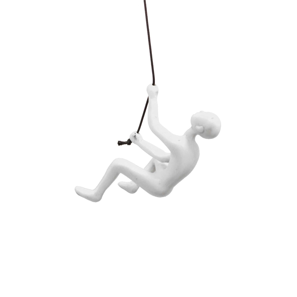 6" White Unique Resin Climbing Man With Rope Wall Art - Homeroots - Flyclothing LLC