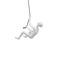 6" White Unique Resin Climbing Man With Rope Wall Art - Homeroots