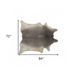 6' X 7' Gray Natural Cowhide Area Rug - Homeroots