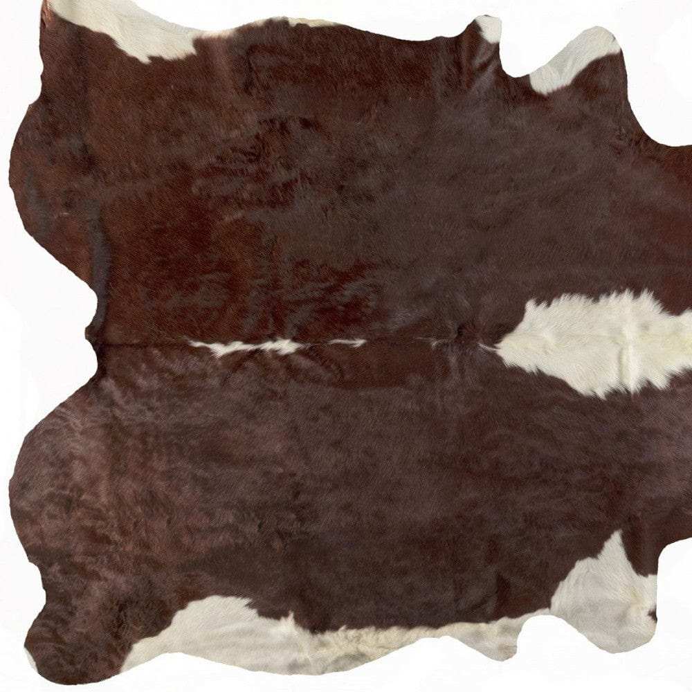 6' X 7' Brown And White Natural Cowhide Area Rug - Homeroots - Flyclothing LLC