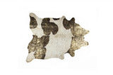 6' X 7' Dark Brown White And Gold Natural Cowhide Area Rug - Homeroots