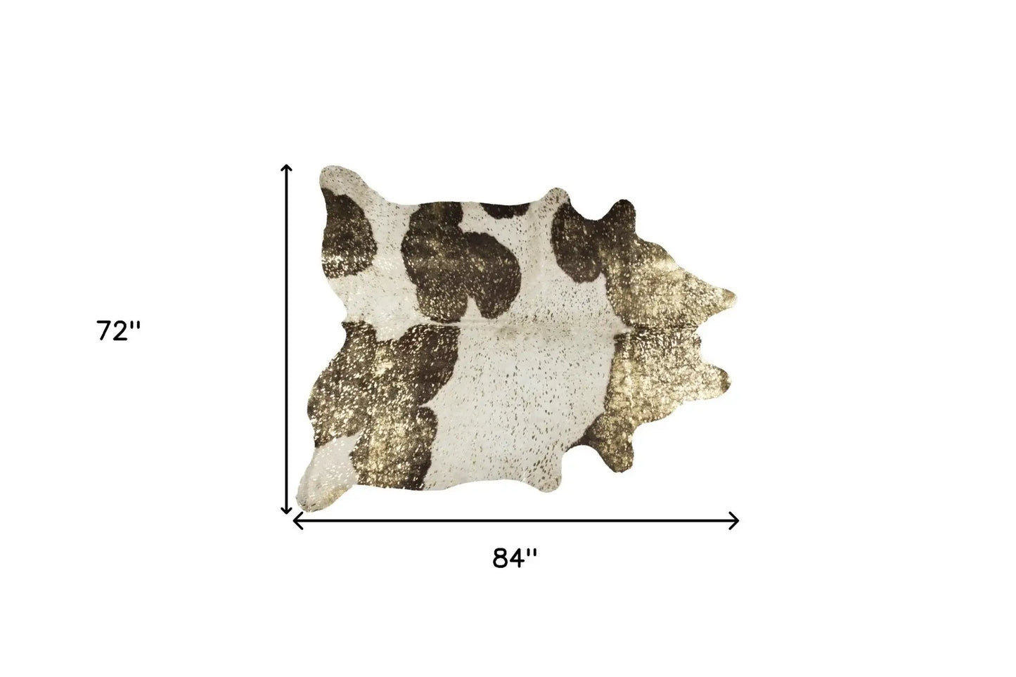 6' X 7' Dark Brown White And Gold Natural Cowhide Area Rug - Homeroots - Flyclothing LLC