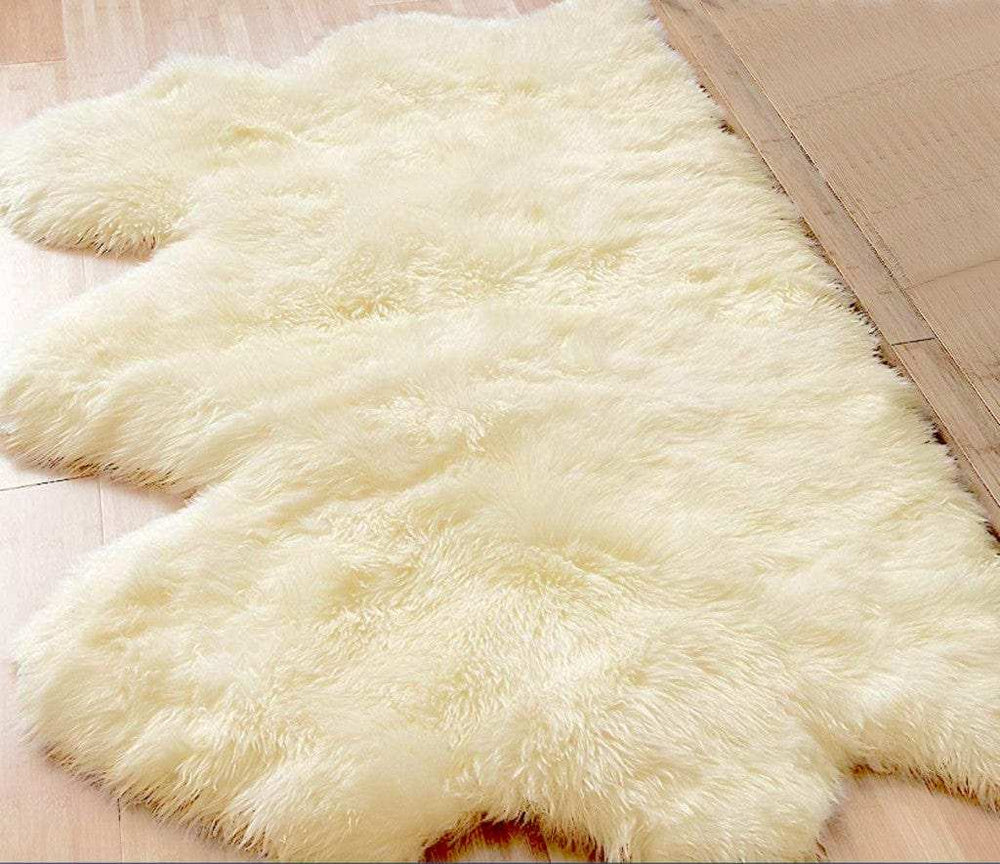3' X 5' Trio Natural Sheepskin Area Rug - Homeroots - Flyclothing LLC
