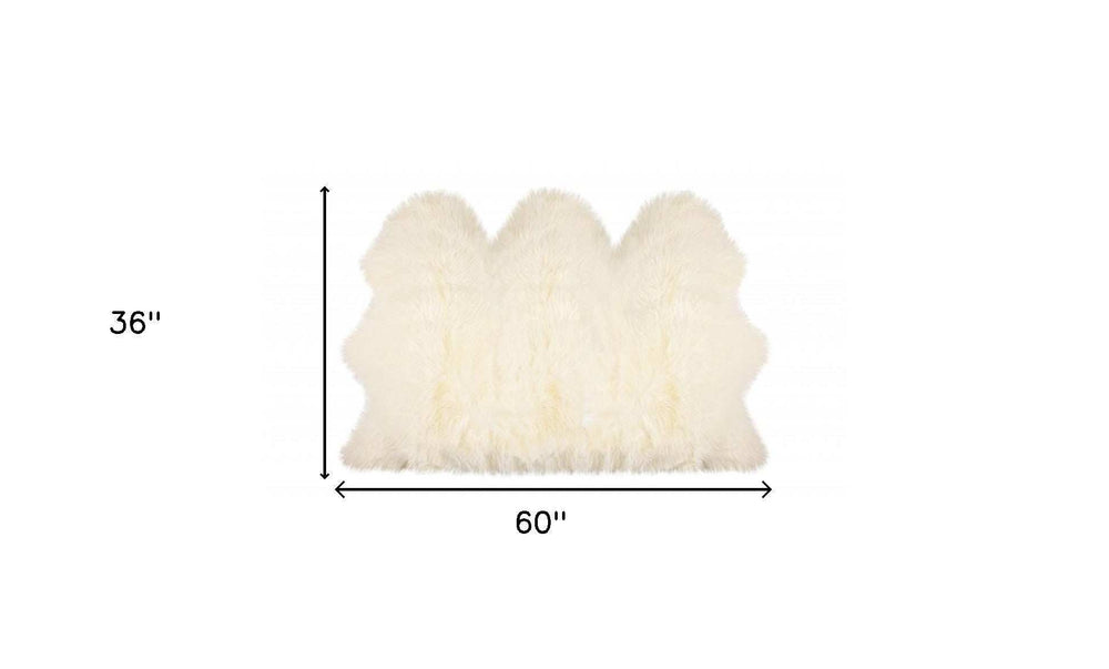 3' X 5' Trio Natural Sheepskin Area Rug - Homeroots - Flyclothing LLC