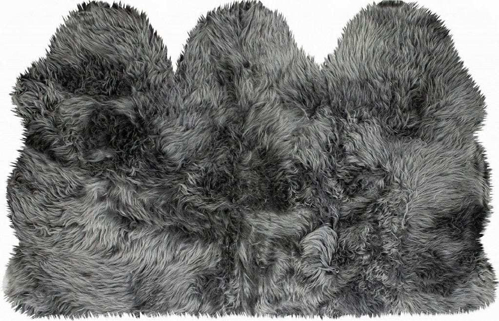 3' X 5' Gray Natural Sheepskin Area Rug - Homeroots - Flyclothing LLC