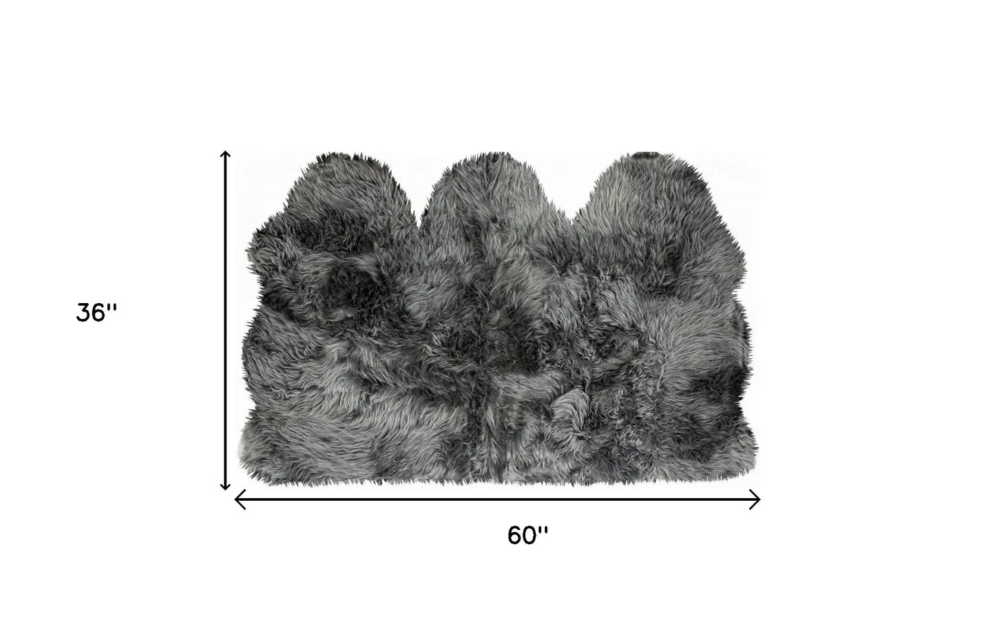 3' X 5' Gray Natural Sheepskin Area Rug - Homeroots - Flyclothing LLC