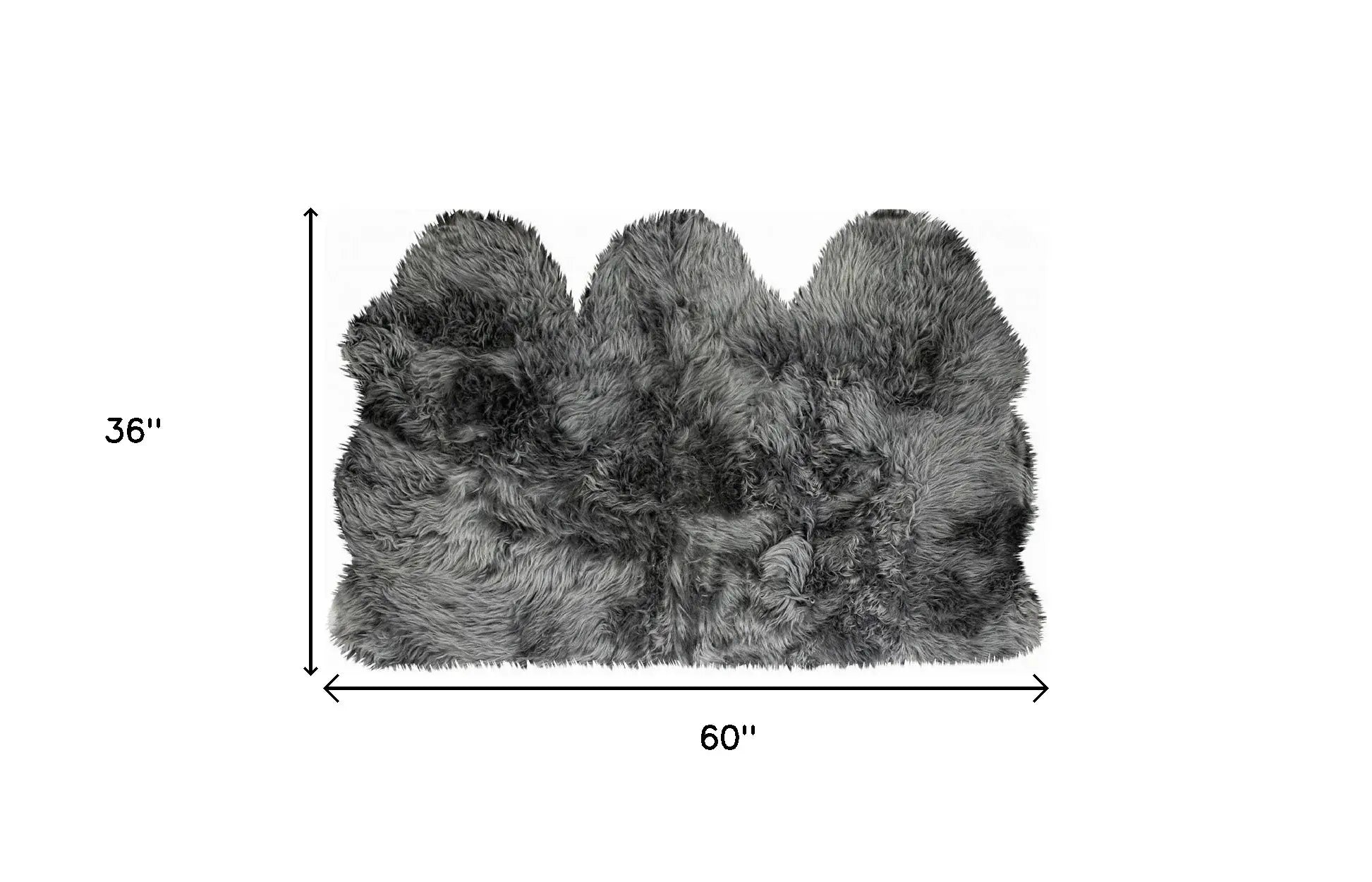 3' X 5' Gray Natural Sheepskin Area Rug - Homeroots - Flyclothing LLC